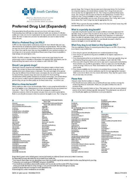 florida blue preferred drug list